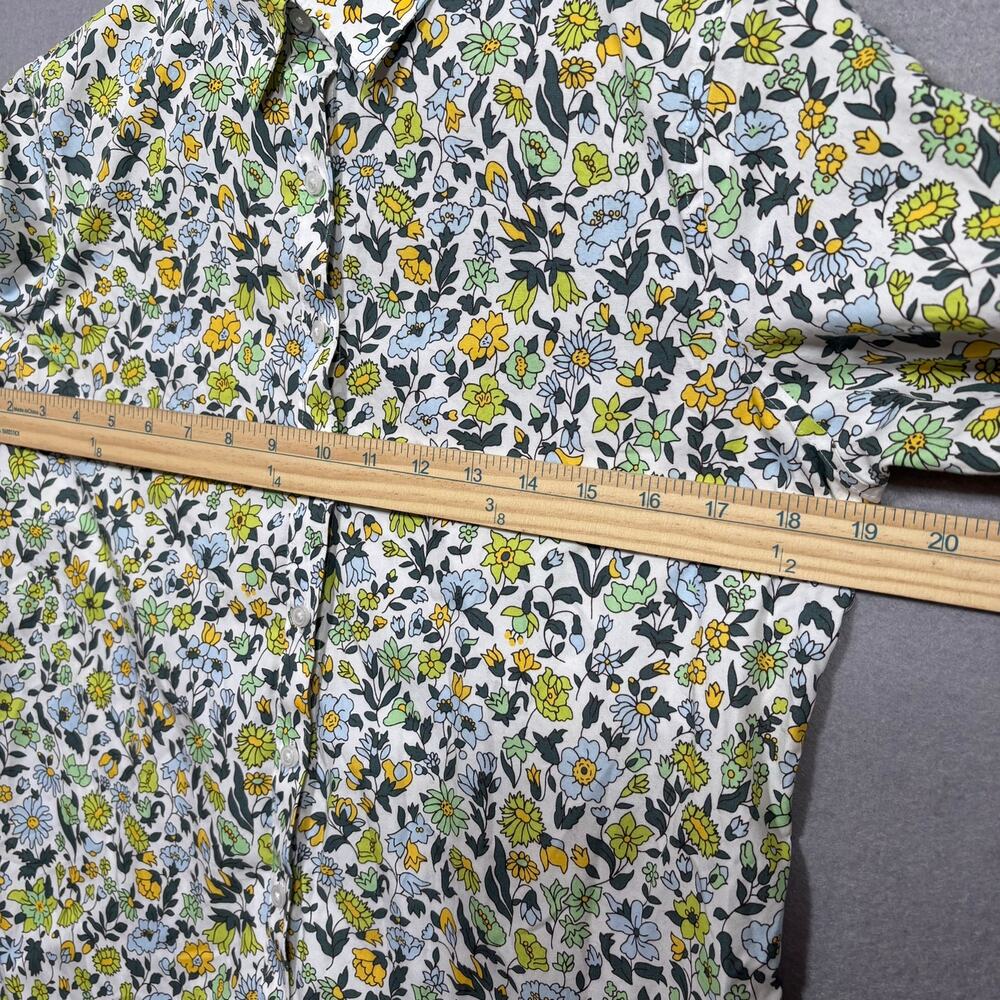 Lands' End Blouse 6P Floral Print Long Sleeve Cotton Garden Cottagecore - Picture 7 of 7